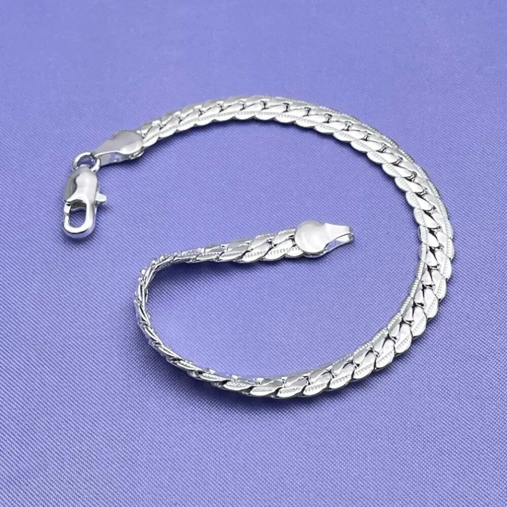 Sterling Silver Snake Chain Bracelet 7 inches long